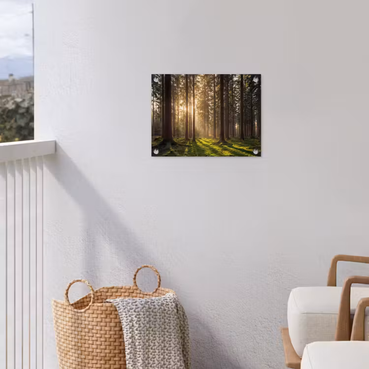 Bos - Gras - Zonlicht tuinposter los doek klein -sfeer8