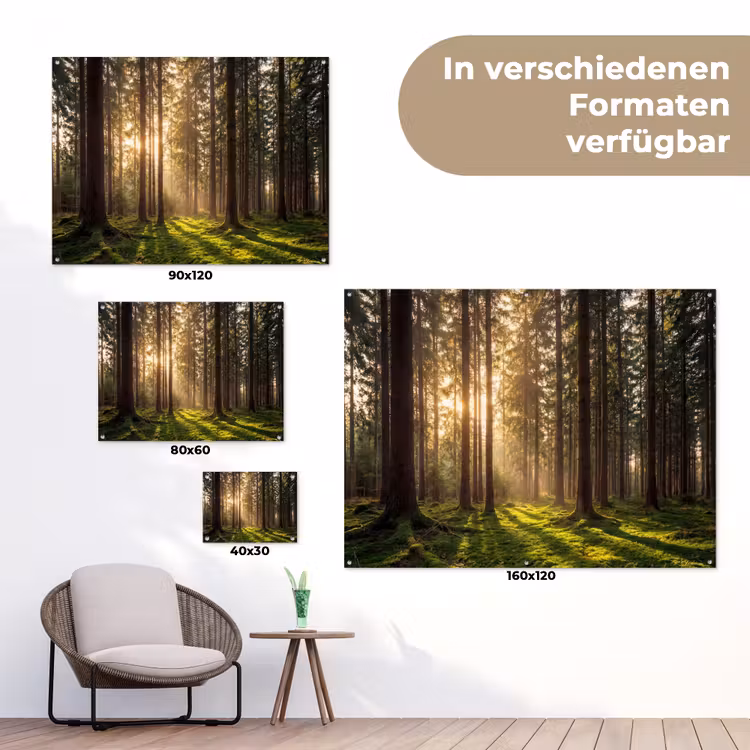 Bos - Gras - Zonlicht tuinposter los doek klein -Xsfeer9_DE
