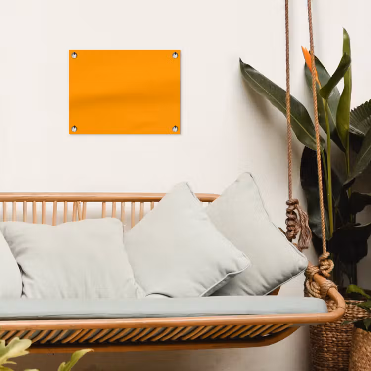 Warm - Ochre - Oranje tuinposter los doek klein 239 -sfeer7