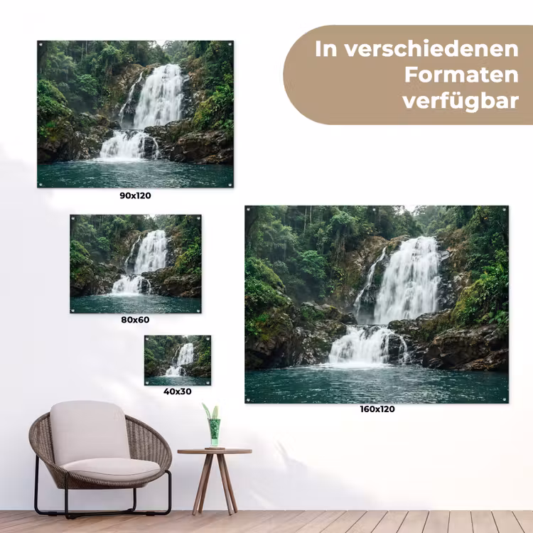 Waterfall - Forest - Nature - Greenkhgyguyg tuinposter los doek klein -Xsfeer9_DE