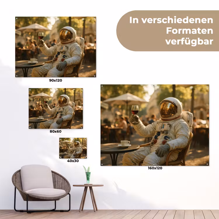 Wijn - Rood - Terras - Koffie tuinposter los doek klein -Xsfeer9_DE