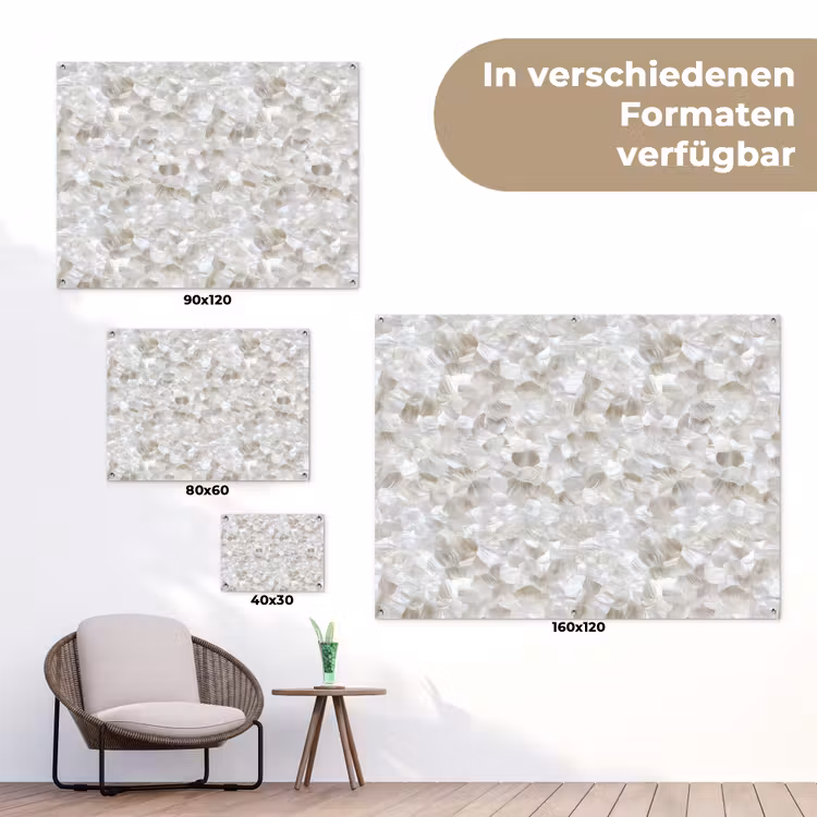 Wit - Penseelstreken - Reliëfeffect tuinposter los doek klein 239 -Xsfeer9_DE