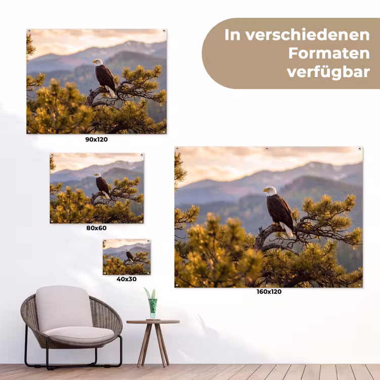 Zeearend - Boom - Bergen - Groen tuinposter los doek klein -Xsfeer9_DE