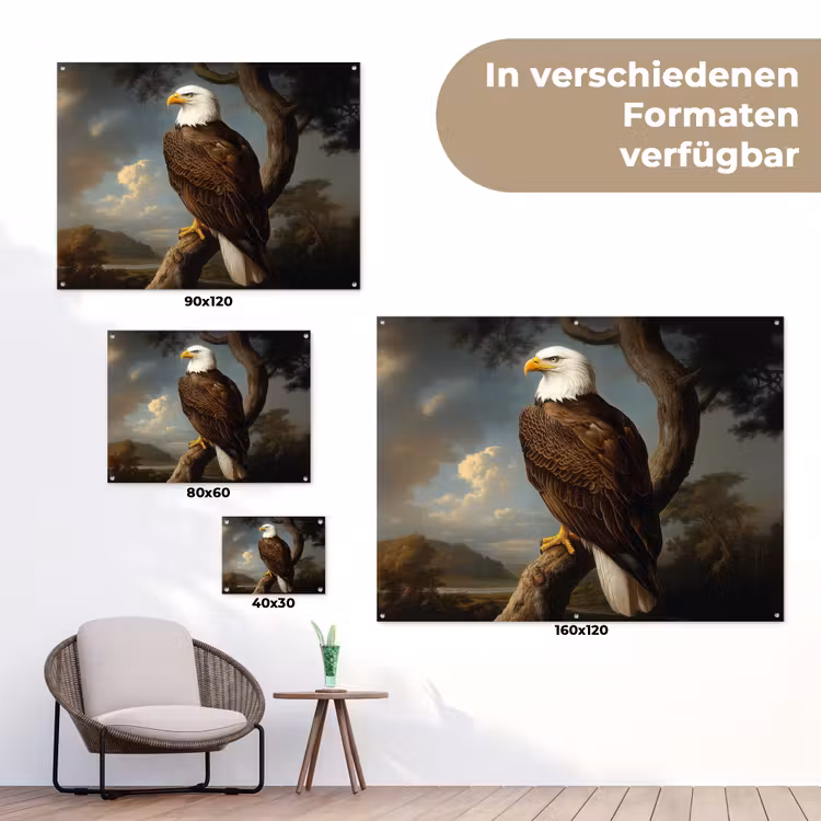 Zeearend - Tak - Wolken - Bruin tuinposter los doek klein -Xsfeer9_DE