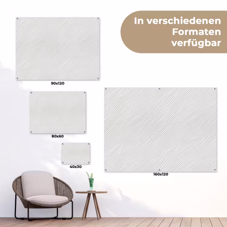 Golven - Ribbels - Wit tuinposter los doek klein 239 -Xsfeer9_DE