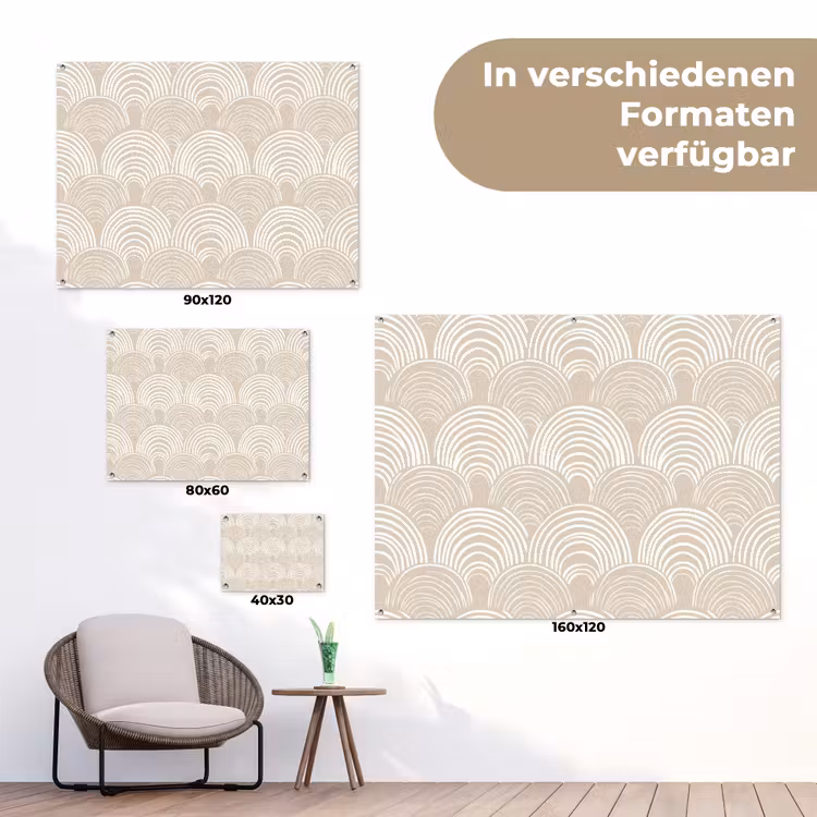 Golven - Structuur - Beige tuinposter los doek klein 239 -Xsfeer9_DE