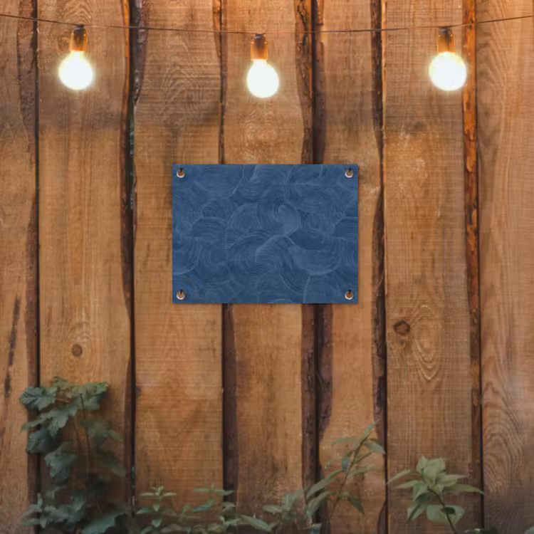 Golven - Textuur - Patroon - Blauw tuinposter los doek klein 239 -sfeer1