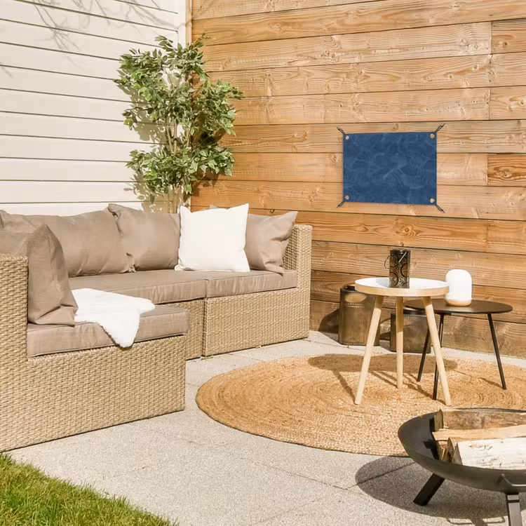 Golven - Textuur - Patroon - Blauw tuinposter los doek klein 239 -sfeer4