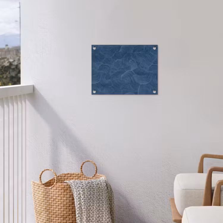 Golven - Textuur - Patroon - Blauw tuinposter los doek klein 239 -sfeer8