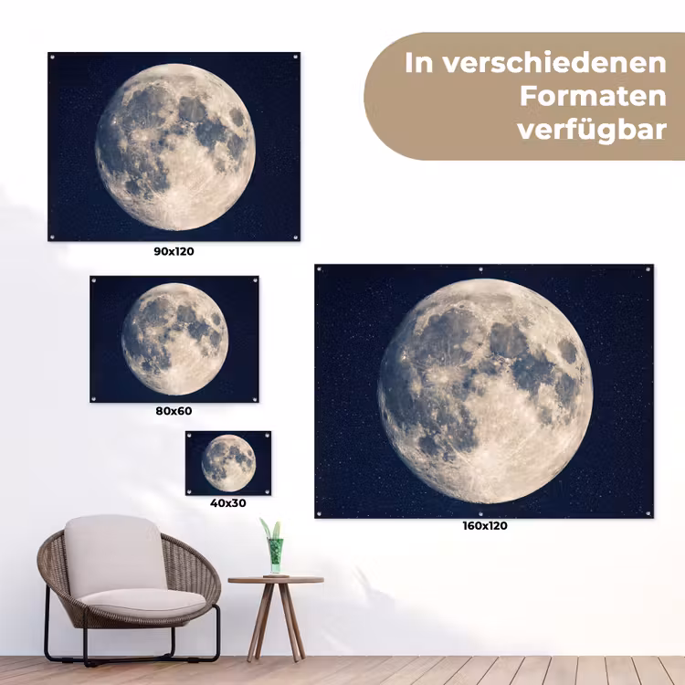 Ruimte - Maan - Kosmos tuinposter los doek klein -Xsfeer9_DE
