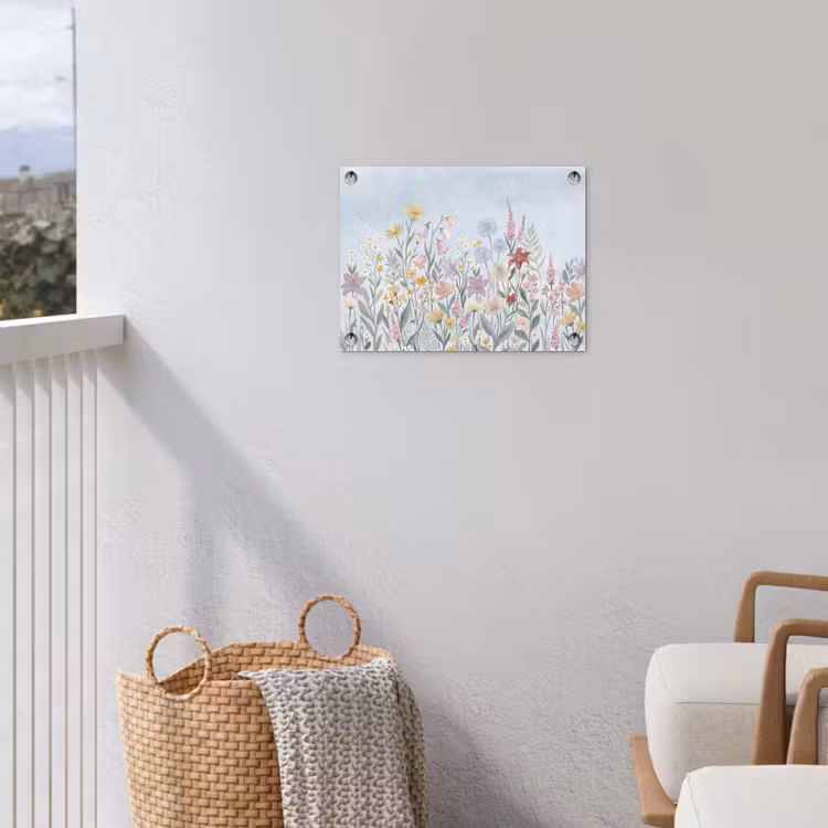 Weidebloemen - Illustratie - Kleurrijk tuinposter los doek klein -sfeer8