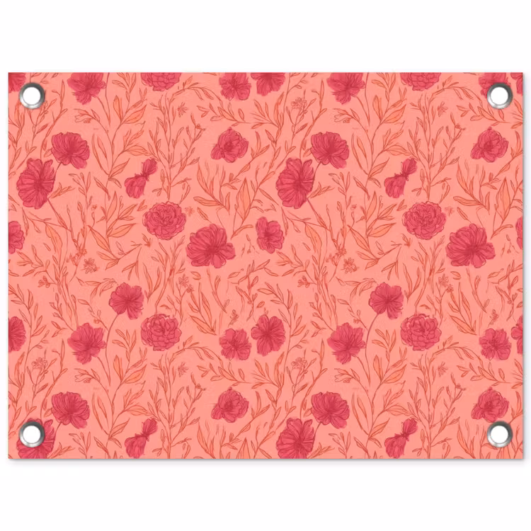 Weidebloemen - Romantisch - Roze tuinposter los doek klein 239 -3d