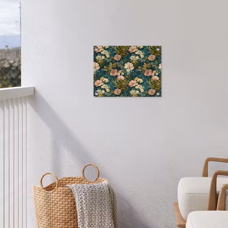 Wilde bloemen - Botanisch - Patroon - Roze - Romantisch tuinposter los doek klein 239 -sfeer8