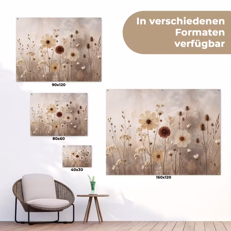 Wilde bloemen - Botanisch - Vintage - Natuur - Rustiek tuinposter los doek klein -Xsfeer9_DE