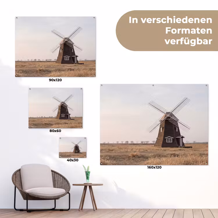Windmolens - Landschap - Veld tuinposter los doek klein -Xsfeer9_DE