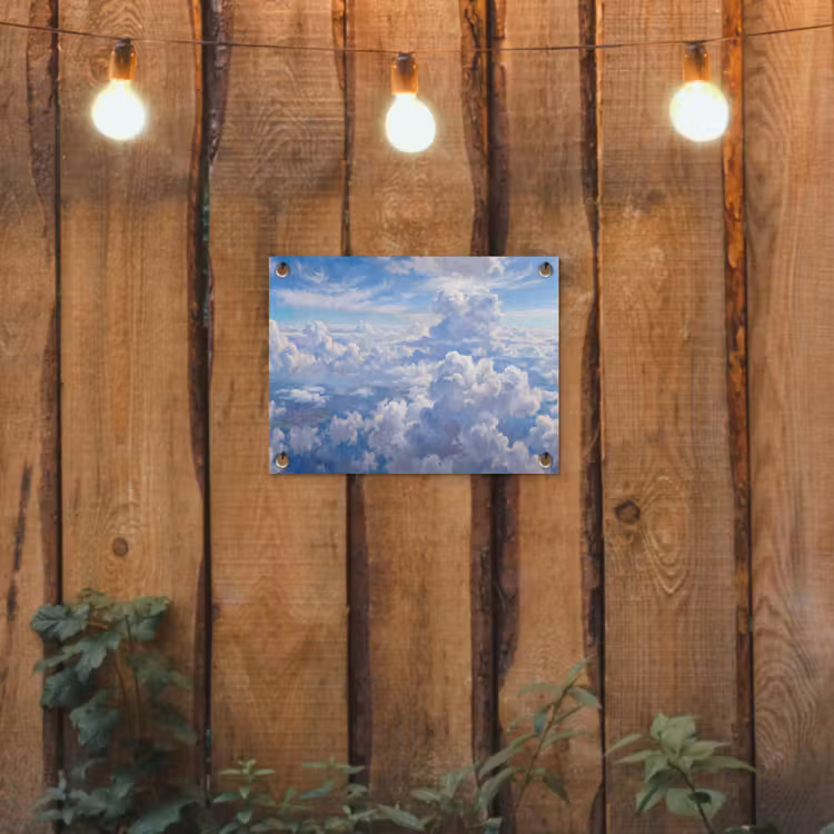 Wolken - Lucht - Natuur - Abstract - Blauw tuinposter los doek klein -sfeer1