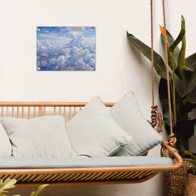 Wolken - Lucht - Natuur - Abstract - Blauw tuinposter los doek klein -sfeer7