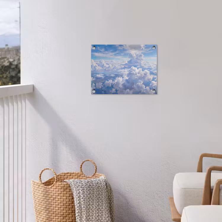 Wolken - Lucht - Natuur - Abstract - Blauw tuinposter los doek klein -sfeer8