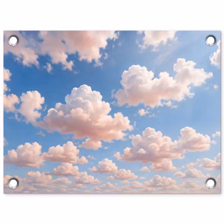 Wolken - Hemel - Natuur - Licht - Blauw tuinposter los doek klein -3d