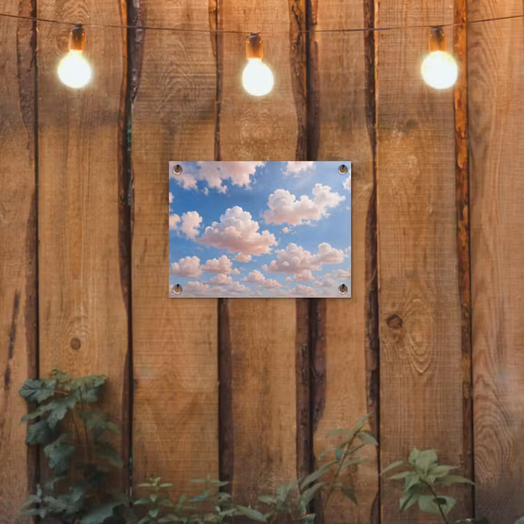 Wolken - Hemel - Natuur - Licht - Blauw tuinposter los doek klein -sfeer1