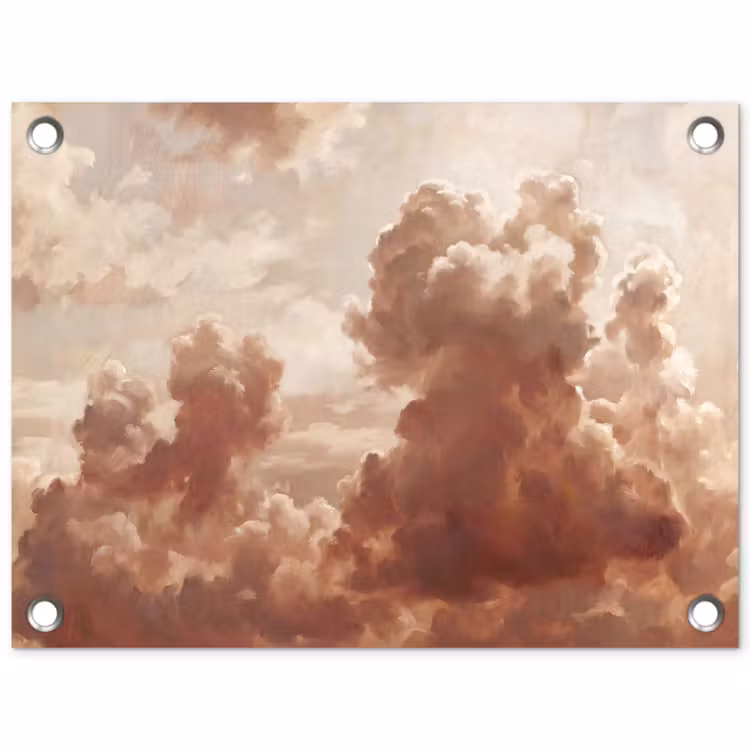 Wolken - Lucht - Natuur - Modern - Bruin tuinposter los doek klein -3d