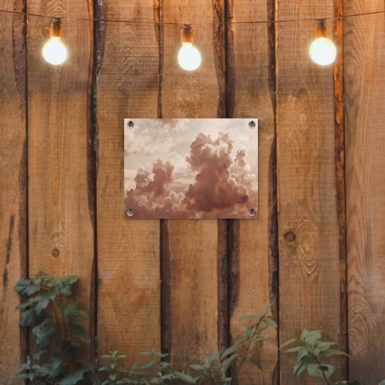 Wolken - Lucht - Natuur - Modern - Bruin tuinposter los doek klein -sfeer1