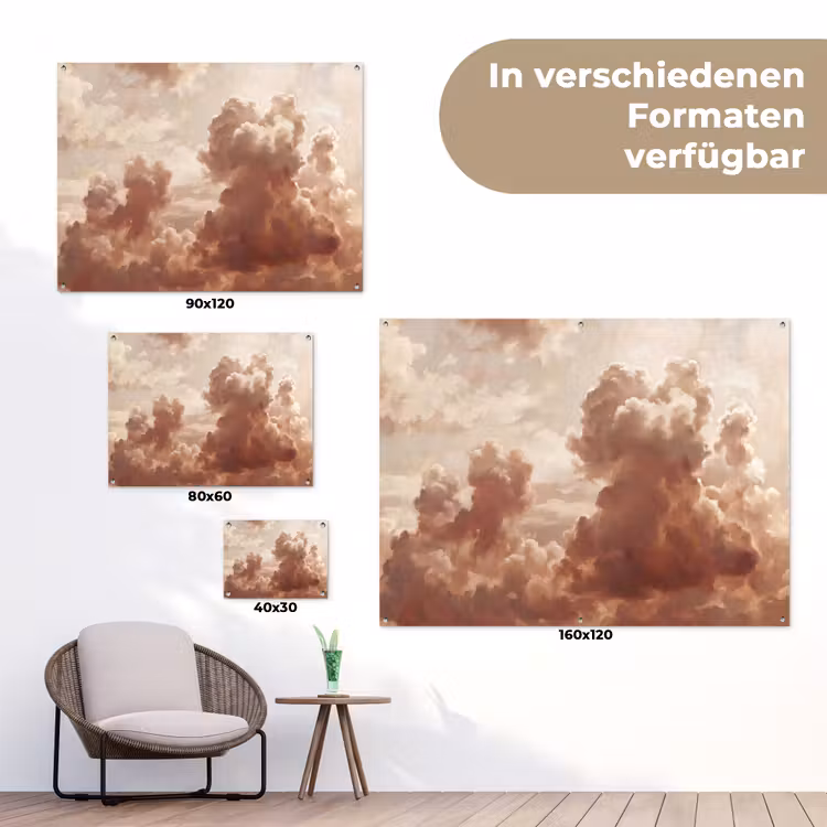 Wolken - Lucht - Natuur - Modern - Bruin tuinposter los doek klein -Xsfeer9_DE