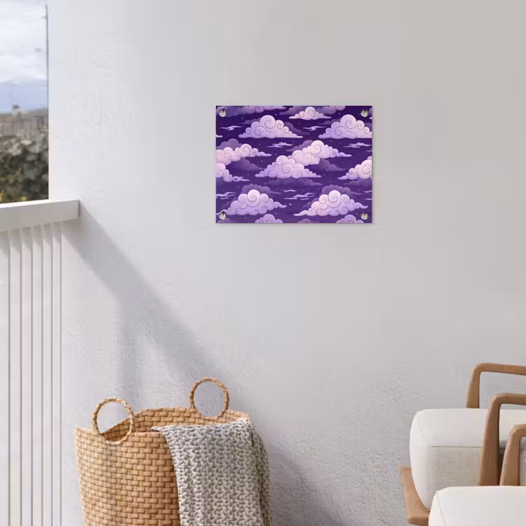 Wolken - Nacht - Natuur - Abstract - Paars tuinposter los doek klein -sfeer8
