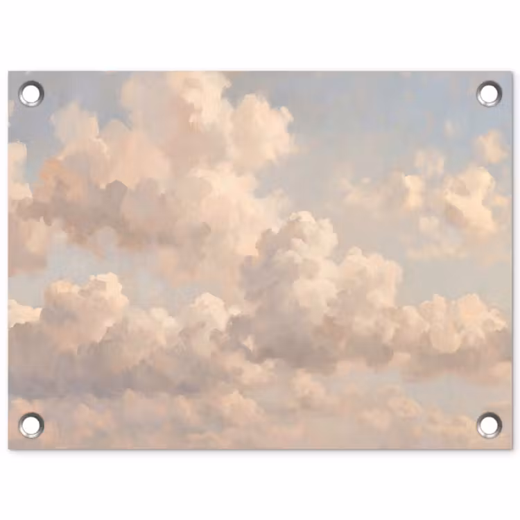 Wolken - Zacht - Natuur - Klassiek - Beige tuinposter los doek klein -3d
