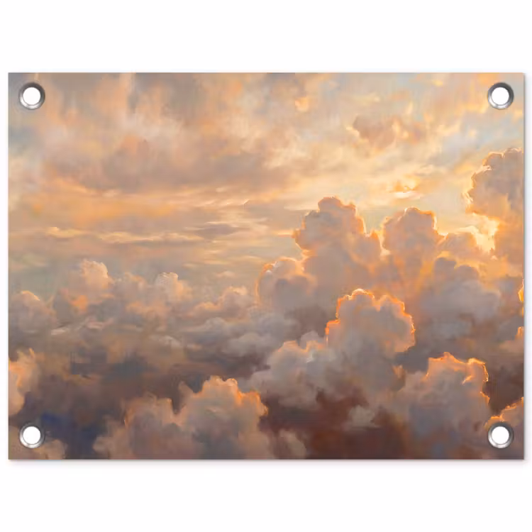 Wolken - Zonsondergang - Natuur - Abstract - Goud tuinposter los doek klein -3d