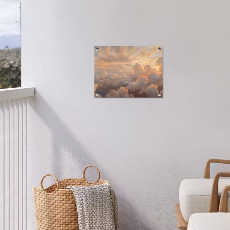 Wolken - Zonsondergang - Natuur - Abstract - Goud tuinposter los doek klein -sfeer8