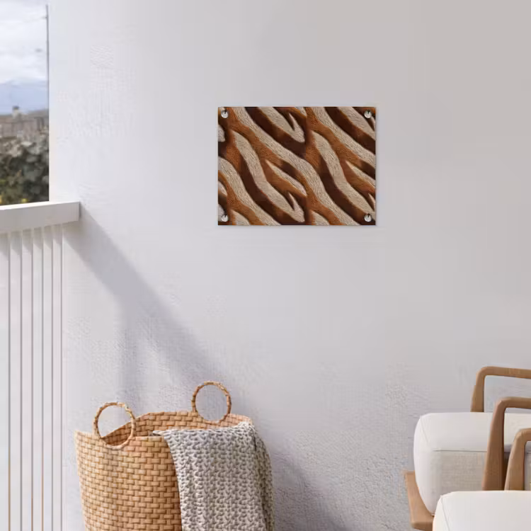 Zebra - Bruin - Patroon tuinposter los doek klein 239 -sfeer8