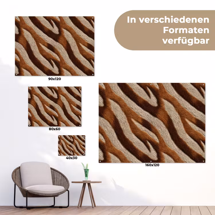 Zebra - Bruin - Patroon tuinposter los doek klein 239 -Xsfeer9_DE