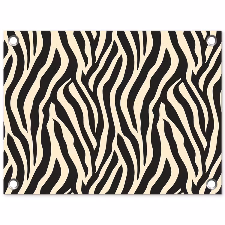 Zebra - Print - Klassiek - Zwart tuinposter los doek klein 239 -3d