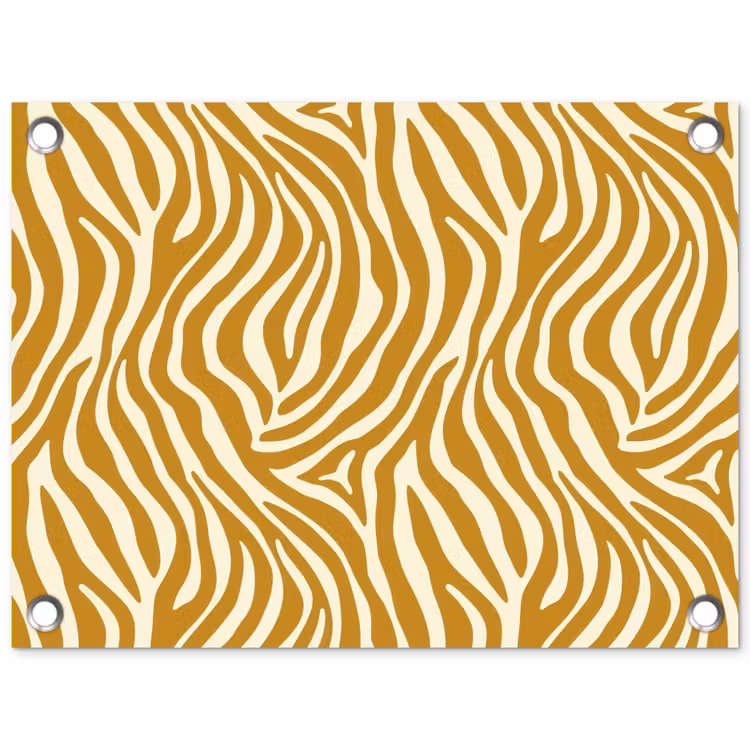 Zebra - Klassiek - Oker - Geel tuinposter los doek klein 239 -3d