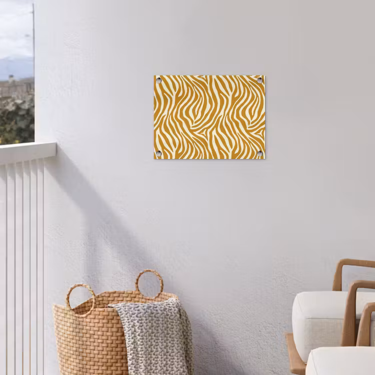 Zebra - Klassiek - Oker - Geel tuinposter los doek klein 239 -sfeer8