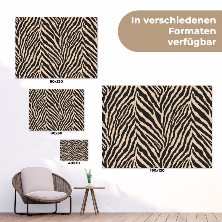 Zebra - Klassiek - Zwart tuinposter los doek klein 239 -Xsfeer9_DE