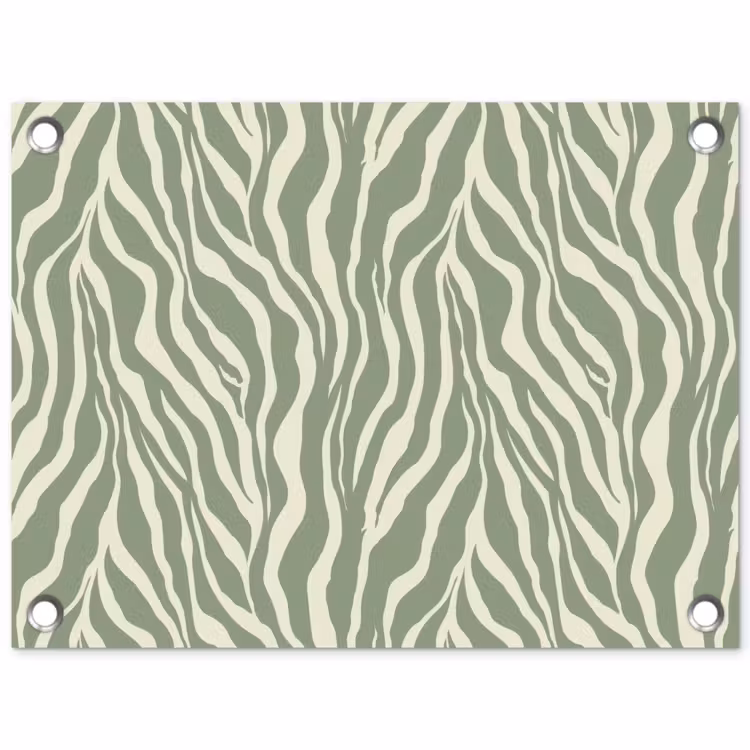 Zebra - Motief - Groen tuinposter los doek klein 239 -3d
