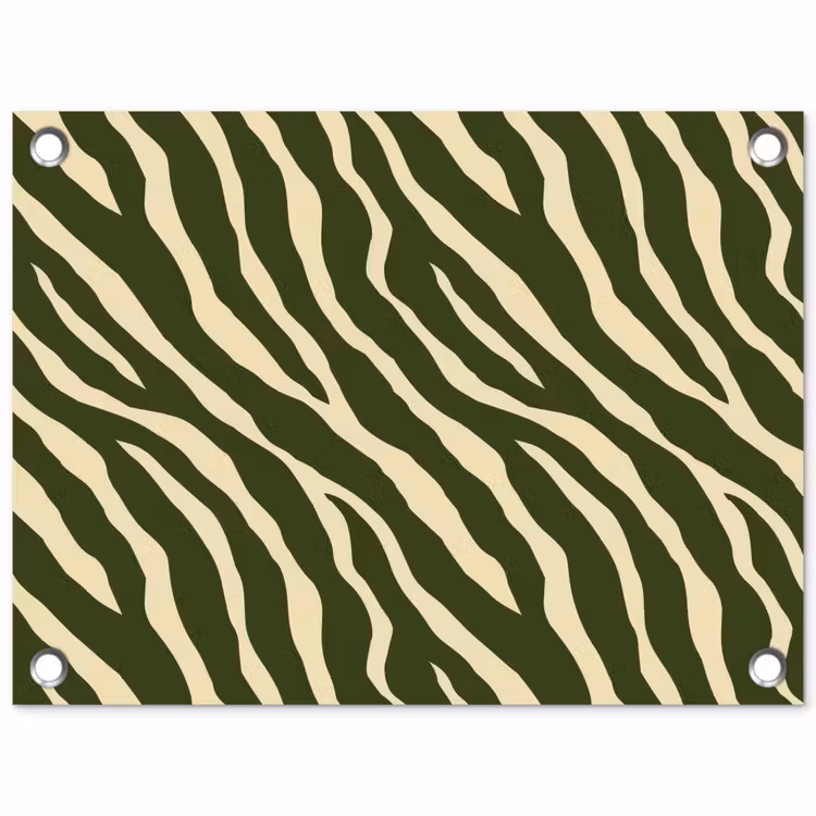 Zebra - Patroon - Groen tuinposter los doek klein 239 -3d