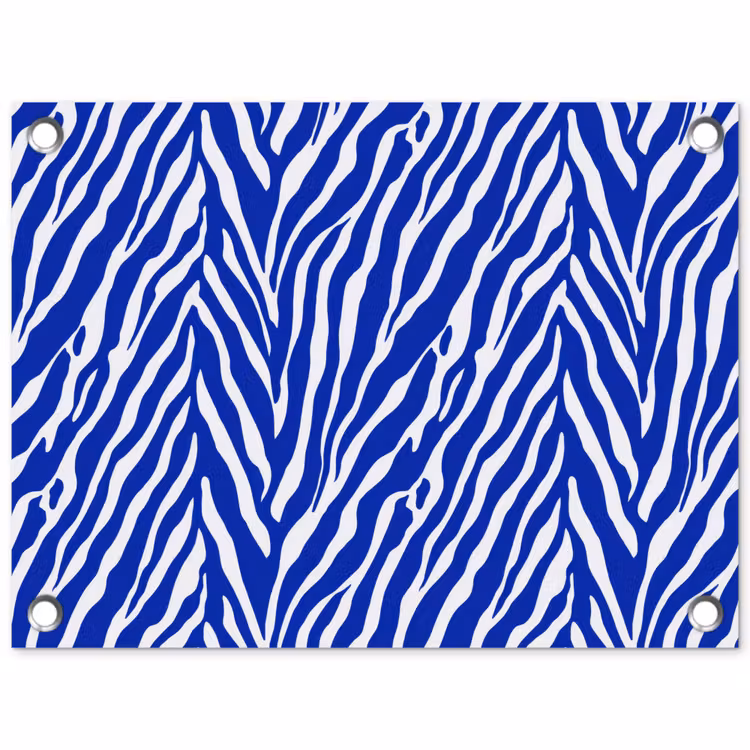 Zebra - Patroon - Kobalt - Blauw tuinposter los doek klein 239 -3d