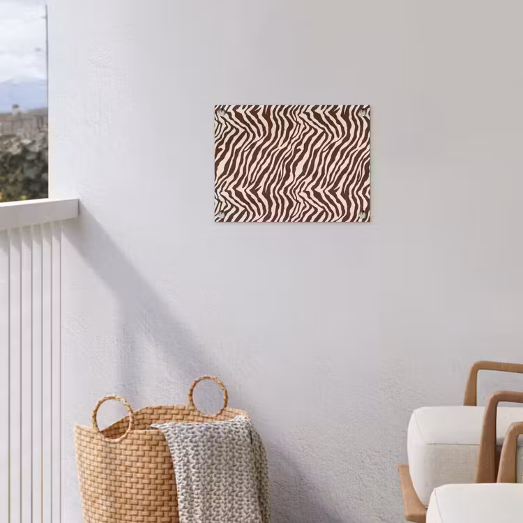 Zebra - Patroon - Zwart - Wit tuinposter los doek klein 239 -sfeer8