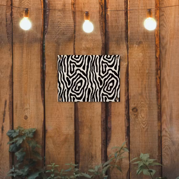 Zebra - Zwart - Abstract tuinposter los doek klein 239 -sfeer1