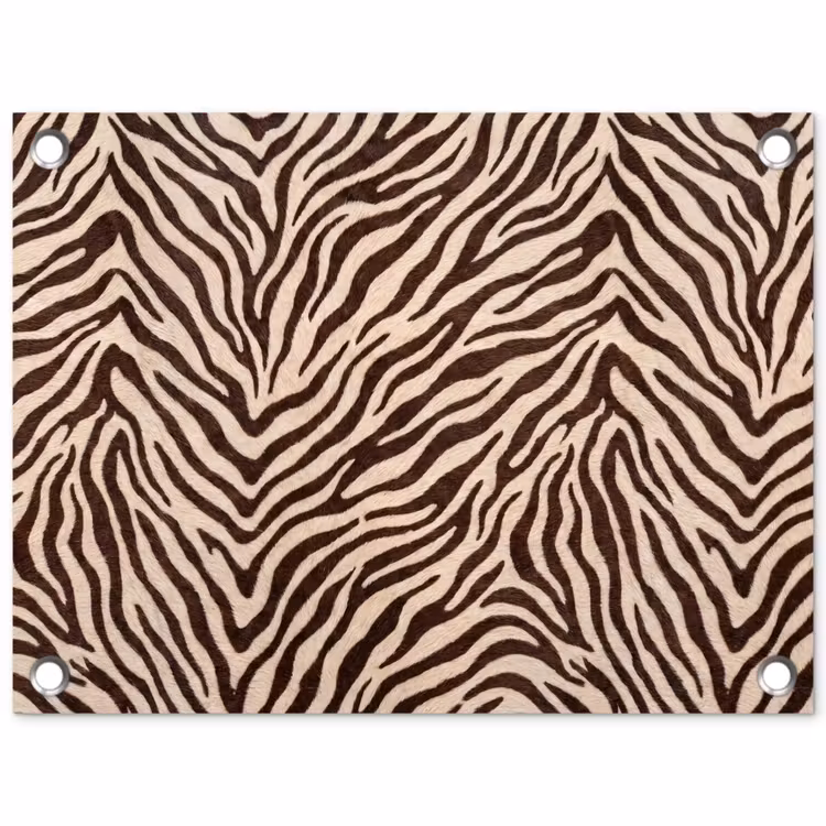 Zebra - Strepen - Bruin tuinposter los doek klein -3d