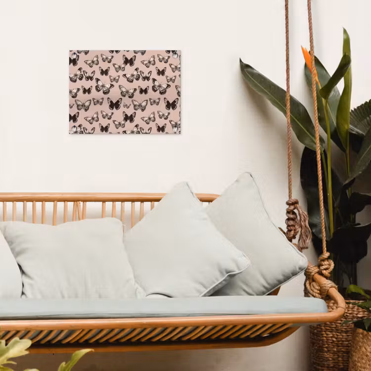 Tijdloos - Vlinders - Perzik tuinposter los doek klein 239 -sfeer7
