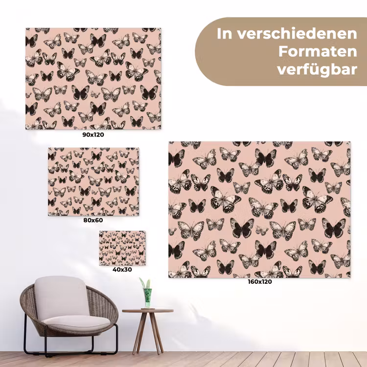 Tijdloos - Vlinders - Perzik tuinposter los doek klein 239 -Xsfeer9_DE