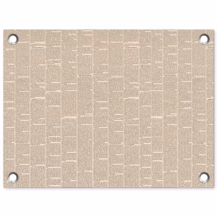 Krant - Nieuws - Historisch - Vintage - Beige tuinposter los doek klein -3d