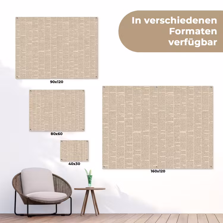 Krant - Nieuws - Historisch - Vintage - Beige tuinposter los doek klein -Xsfeer9_DE
