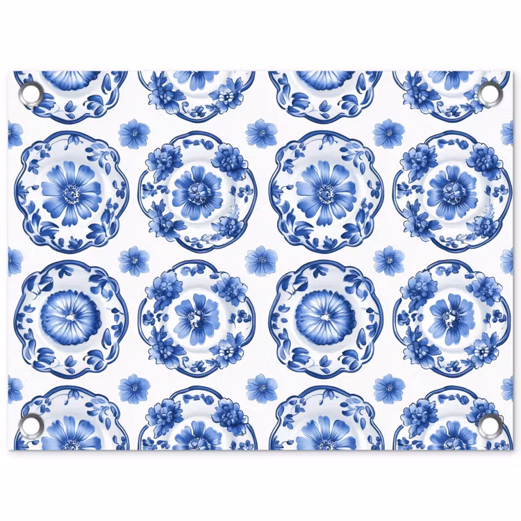 Sierborden - Bloemen - Blauw tuinposter los doek klein 239 -3d