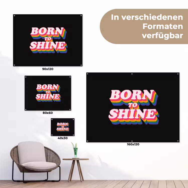 Quote - Regenboog - Roze - Zwart tuinposter los doek klein -Xsfeer9_DE