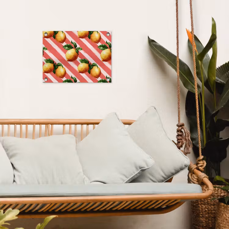Citroen - Geïllustreerd - Oranje tuinposter los doek klein 239 -sfeer7